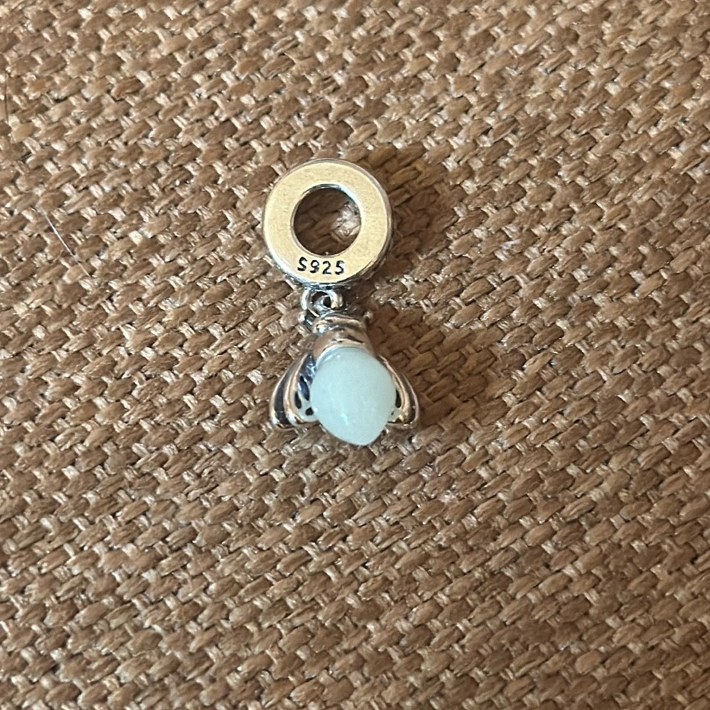 Firefly Charm Bottom Glows in Dark set in Sterling Silver S925